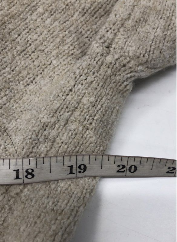 Joie SOFT Women's Beige Oatmeal V-Neck Oversized Side Slit Knit Sweater Sz XXS