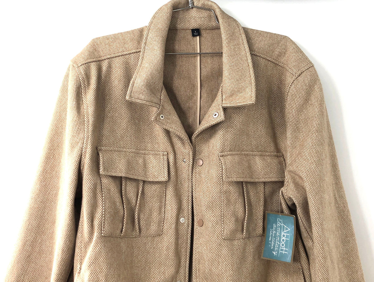 Abbott Elementary Unisex Snap Front Jacket Light Oatmeal Teachers Edition NWT