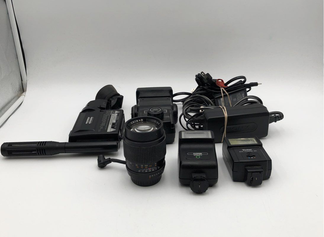 Vivitar Sunpak Camera Flash & Lens Lot 7 Pieces Panasonic Viewfinder Adapters