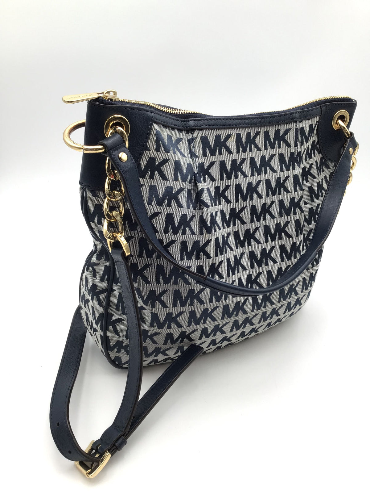 Authentic Michael Kors Navy Blue Luxury Satchel Bag - COA Included