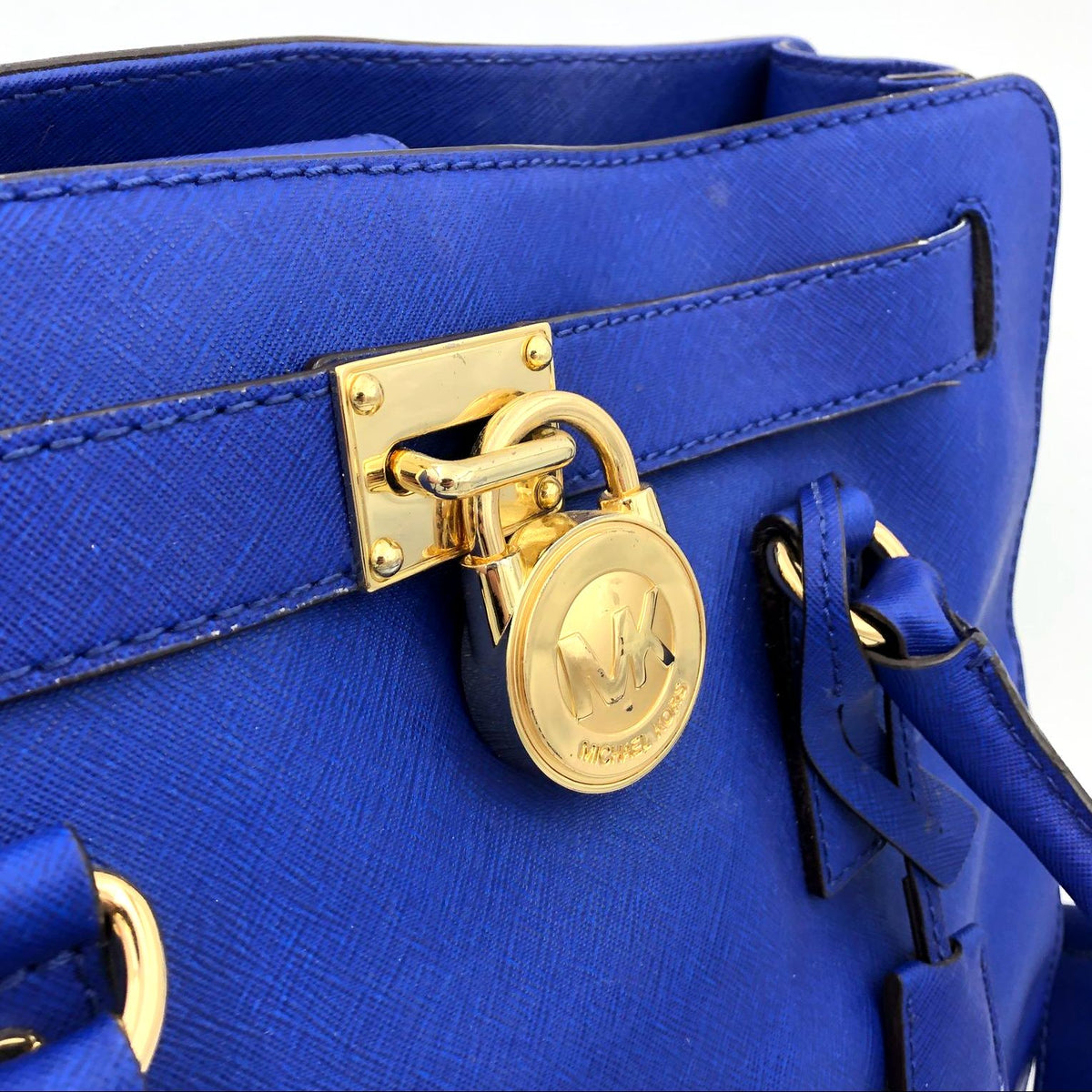 Authentic Michael Kors Women&#39;s Cobalt Blue Leather Luxury Tote Bag- COA Included