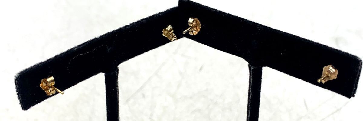 14K Yellow Gold Jade & Peridot Studs Earrings Lot 1.28g