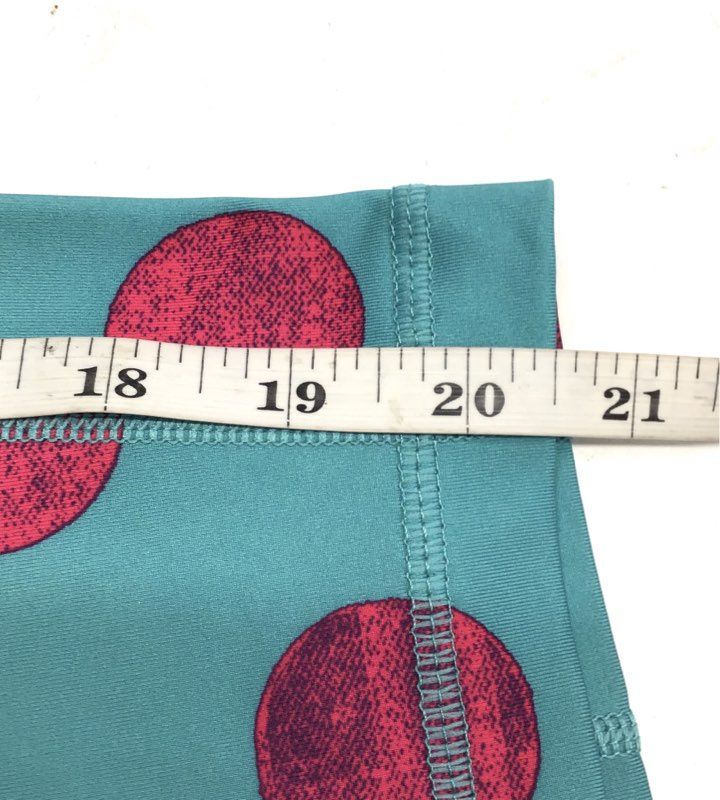 Nike Pro Women's Teal Pink Polka Dot Cropped Training Leggings Capris Sz L
