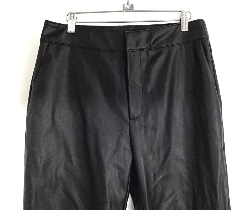 Banana Republic Women's Black Vegan Faux Leather Straight Leg Pants NWT Sz 10