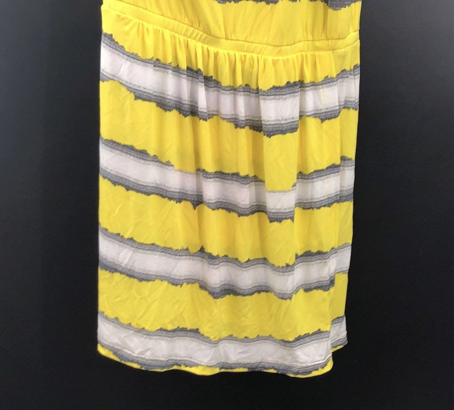 Gianni Bini Women's One Shoulder Shannon Knit Sundress Yellow Striped Sz S NWT