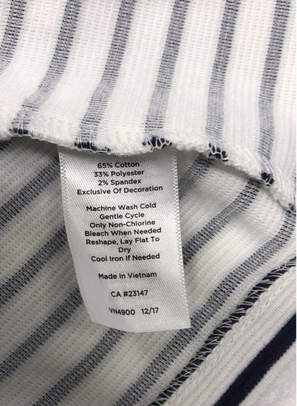 Talbots Women's White Navy Blue Striped Braided Trim Sleeveless Dress NWT Sz 16W