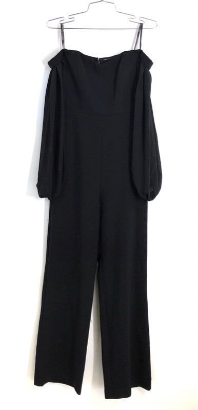 Vince Camuto Women's Black Off Shoulder Draped Sleeve Jumpsuit Sz 2 NWT