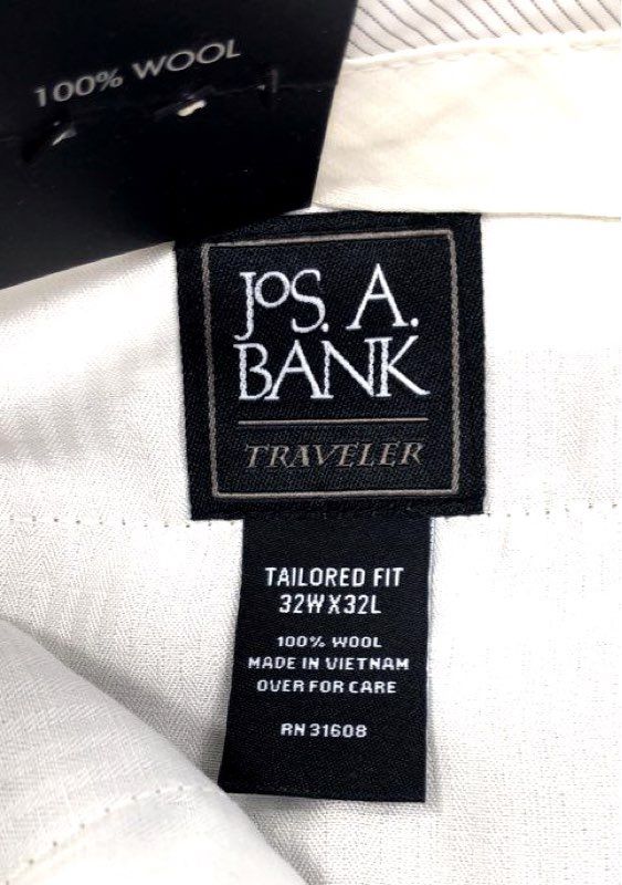 Jos. A. Bank Men's Traveler Pants Tan Brown 100% Wool Tailored Fit NWT 32x32