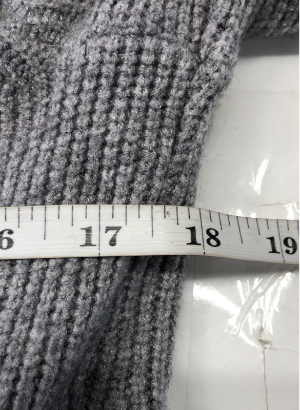 Cyrus Women's Gray Ribbed Knit Open Front Duster Cardigan Pockets Size XL