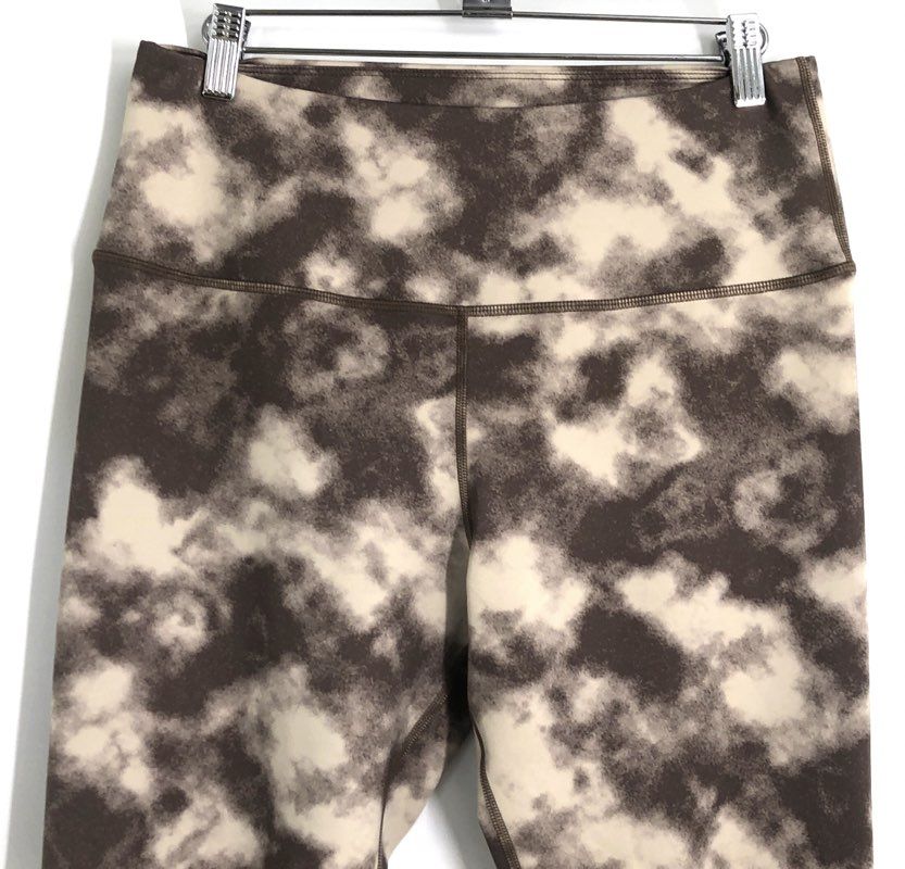 Tan + Lines Sport Women's Brown Tie Dye High Waist Leggings Sivan Ayla Sz L