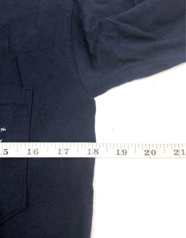 Harley-Davidson Jamaica Motorcycle Long Sleeve Pocket T-Shirt Navy Blue Sz S