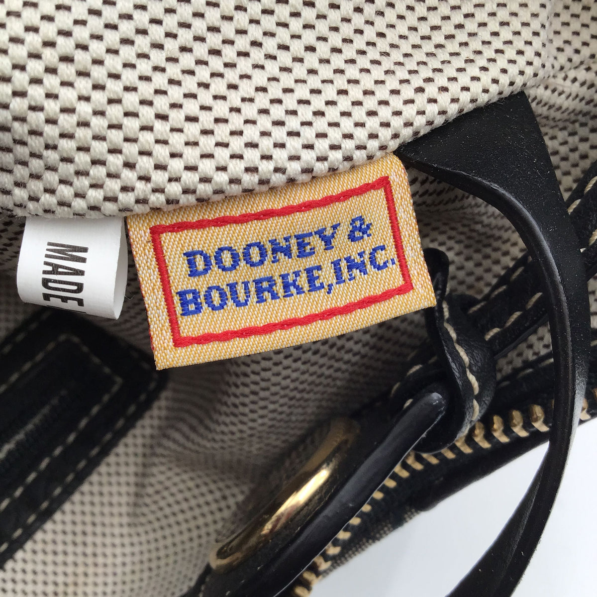 Dooney & Bourke Black\Grey 'Monogram Top Zip' Hobo Bag (+COA)