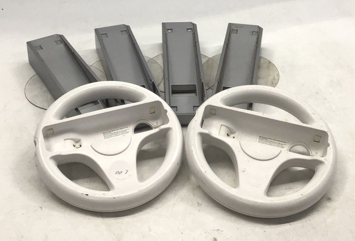 Nintendo Wii Accessory Lot 2 Official Wii Wheels 4 Console Stands