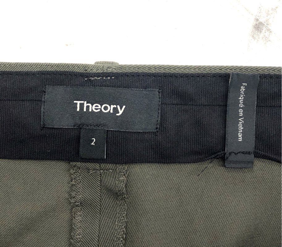 Women's Olive Green Slim Ankle Pants Trousers Center Seam Ankle Zip