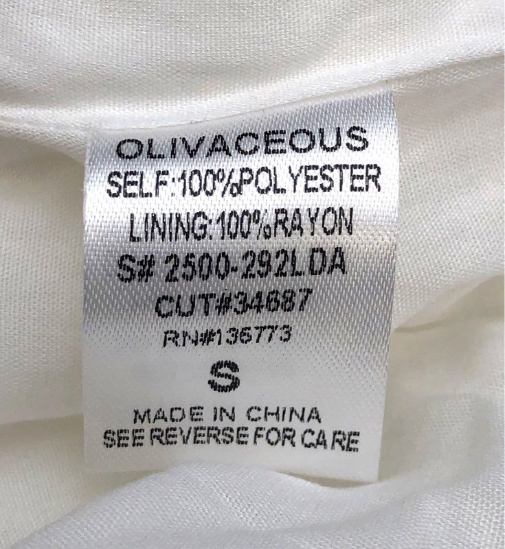 Olivaceous Women's White Textured Tweed Button Front Sleeveless Mini Dress NWT S