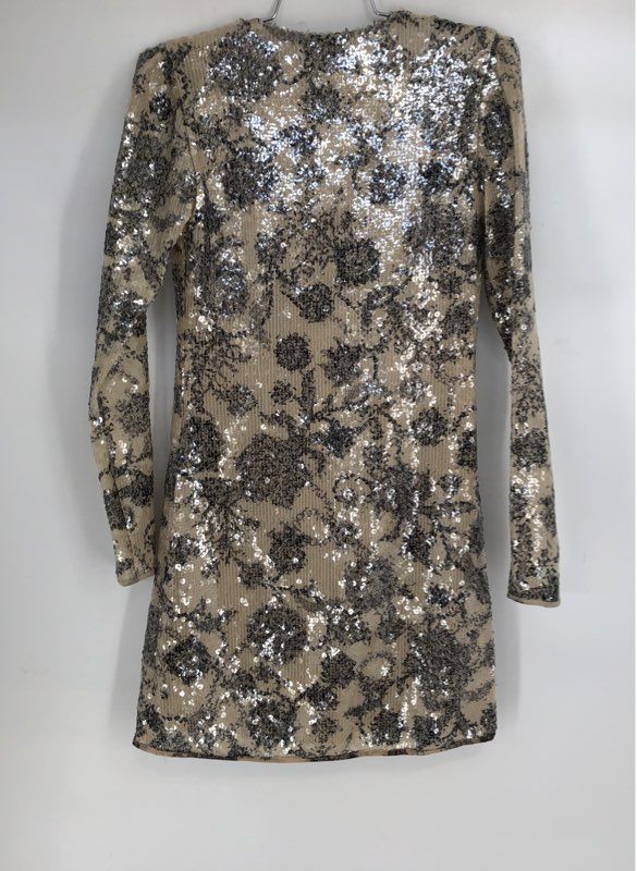 NWT Cynthia Rowley Women's Beige Malia Sequin Mini Dress - Size 0
