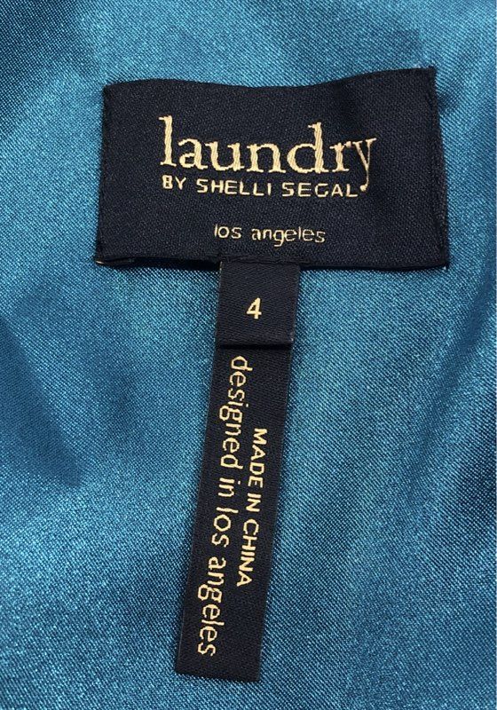 Laundry by Shelli Segal Women's Dress Spruce One Shoulder Ruched Ruffle NWT 4