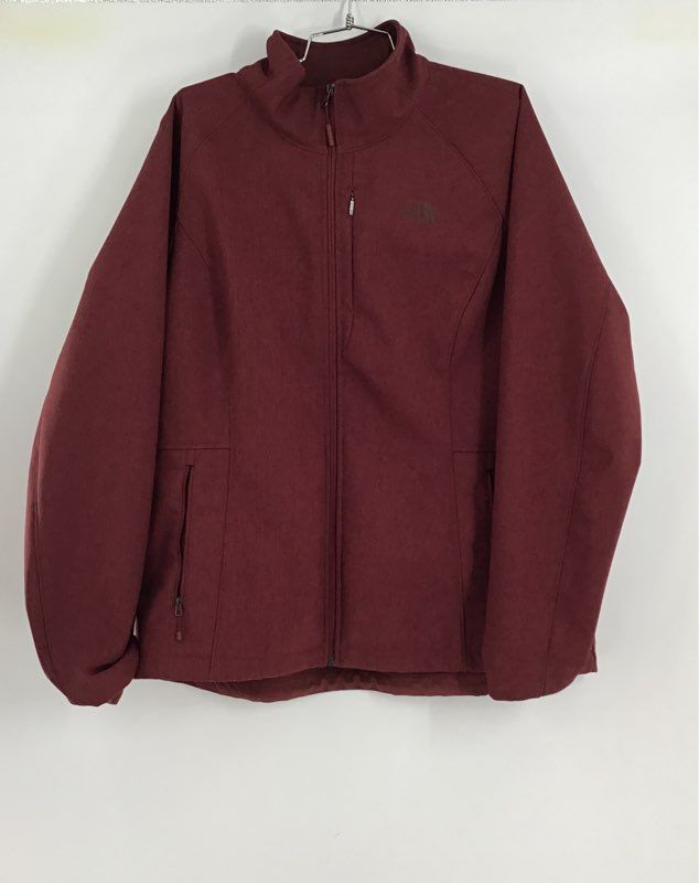 The North Face Women&#39;s Burgundy Fleece Lined Collared Full Zip Jacket - Size 2XL