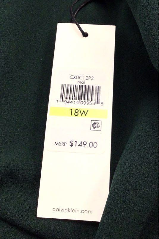 NWT Calvin Klein Women's Green One-Piece Jumpsuit - Size 18W