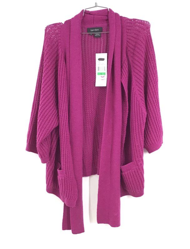 NWT Karen Kane Women&#39;s Orchid Debut Cardigan Sweater With Scarf - Size Large