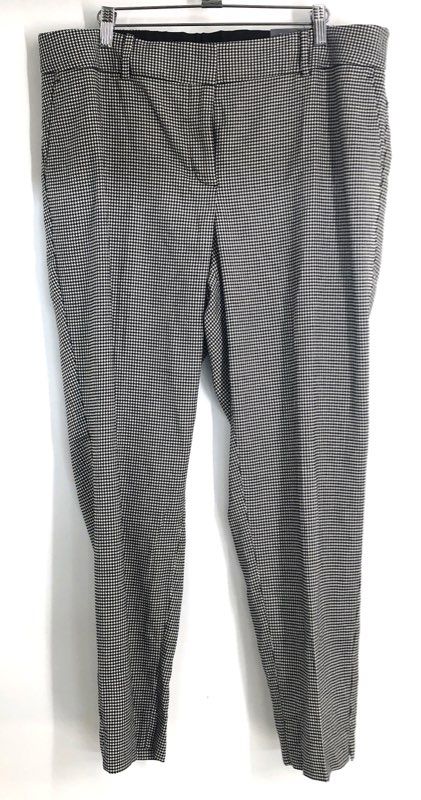 Talbots Women's Hampshire Ankle Pants Black White Houndstooth Plus Sz 14W NWT