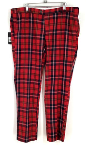 NWT Barabas Men's Red White Plaid Ankle Pants - Size 40