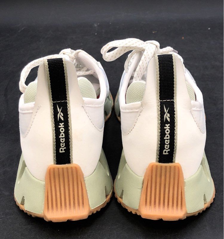 Reebok Zig Dynamica 4 White Pale Green Gum Running Shoes Women's Size 7.5