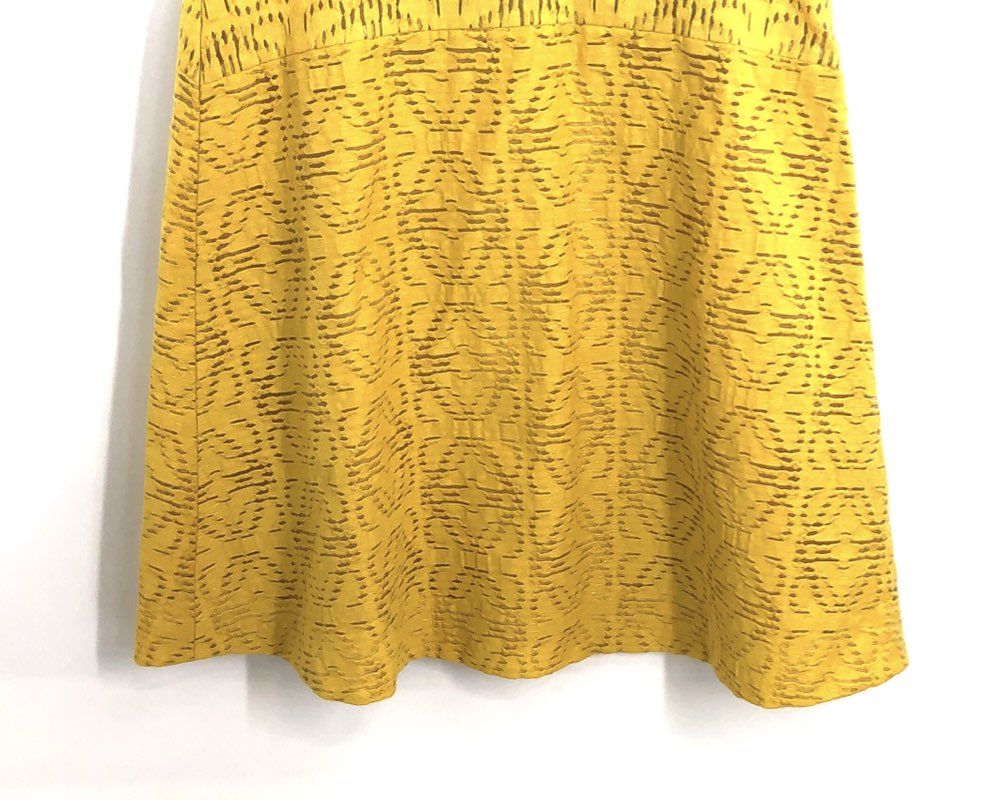 J.Crew Women's Yellow Laser-Cut Geometric Eyelet Fit & Flare Dress NWT Sz 6