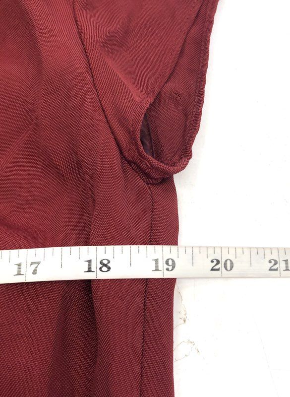 Whyred Women's Burgundy Short Sleeve Elastic Waist Pleated Dress Size 36