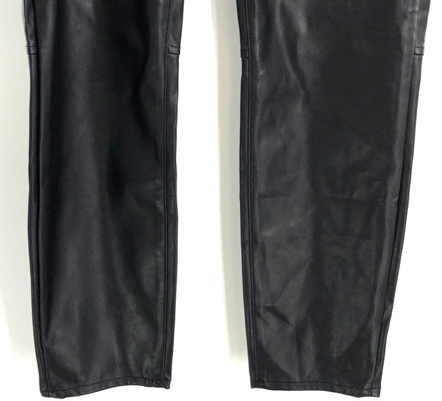 GAP Women's Black True Skinny Mid Rise Faux Leather Pants Sz 12 Short NWT