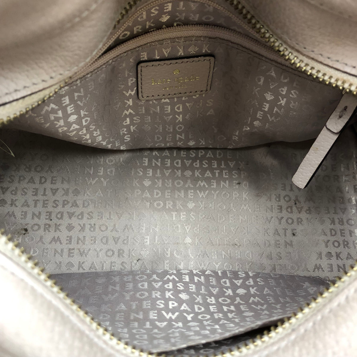 Kate Spade Taupe Pebbled Leather 'Madison' Satchel Bag (+COA)