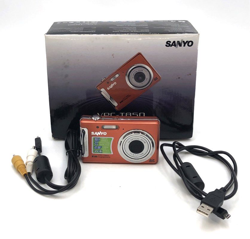 Sanyo VPC-T850 8.1MP Digital Compact Camera Orange 3x Optical Zoom With Box