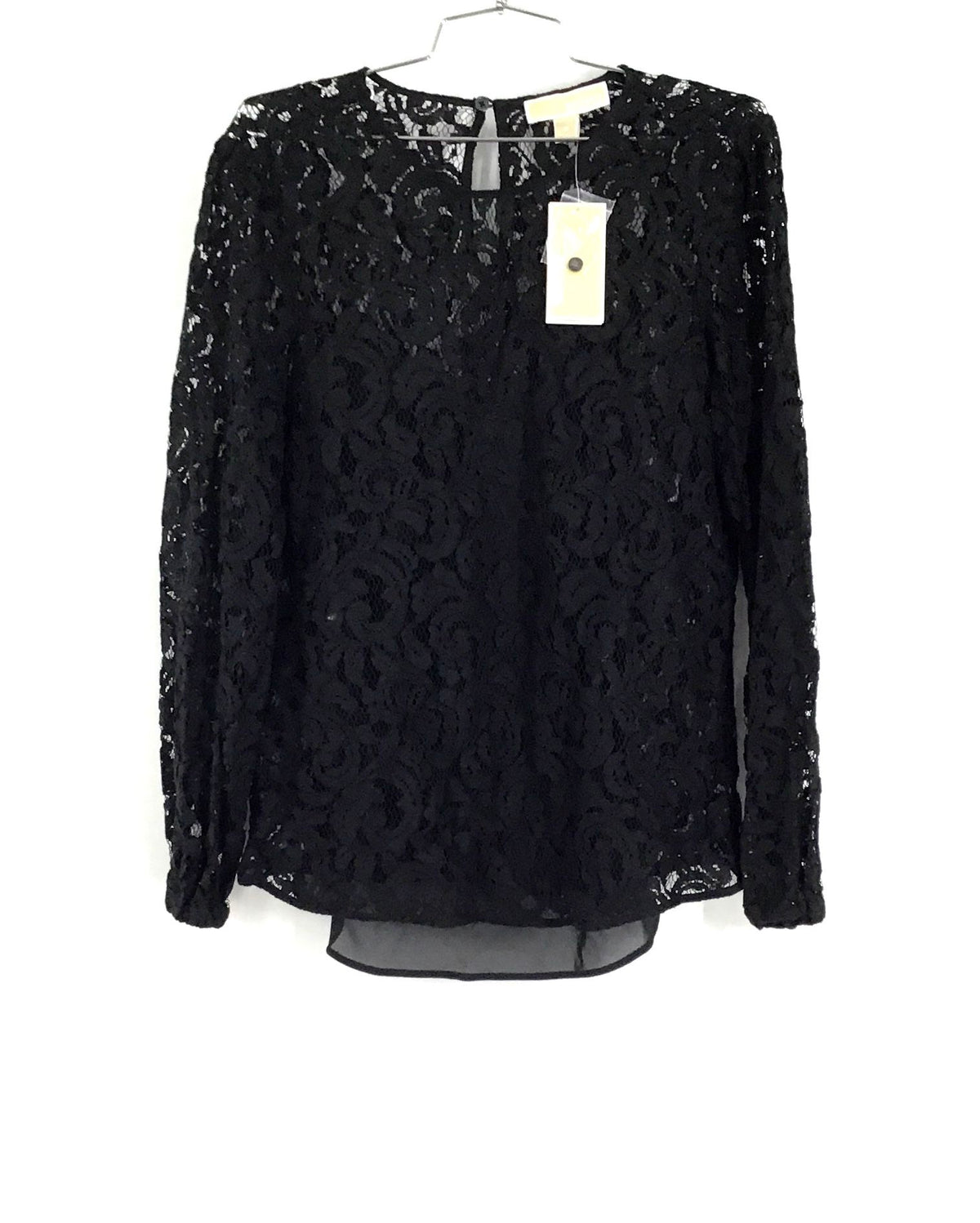 NWT Michael Kors Women&#39;s Black Floral Lace Blouse - Size M