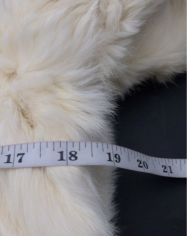 Vintage 90s Wilsons Leather Women's Cream Rabbit Fur Zip Up Jacket Sz M
