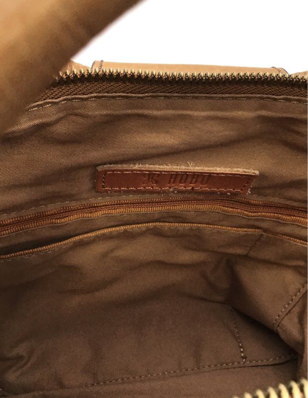 Hobo Brown Leather Satchel Bag Ring Handles Top Handle Purse