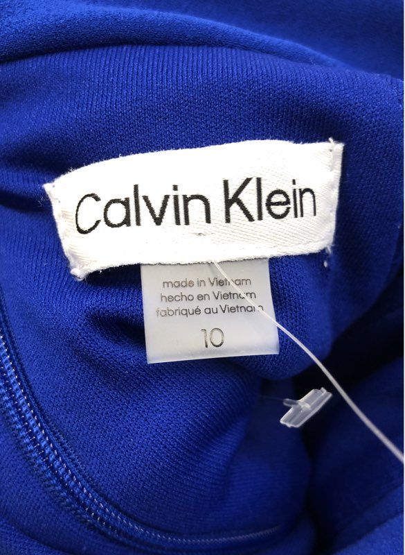 NWT Calvin Klein Women's Royal Blue Twist Halter Neck Wide Leg Jumpsuit Size 10