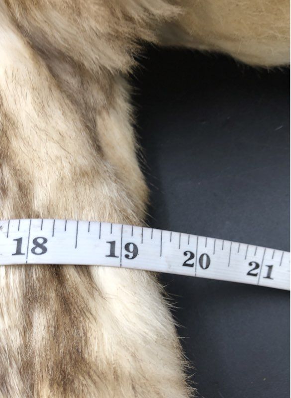 Vintage 90s Women's Real Rabbit Fur Coat Beige Cream Made in Hong Kong Sz S