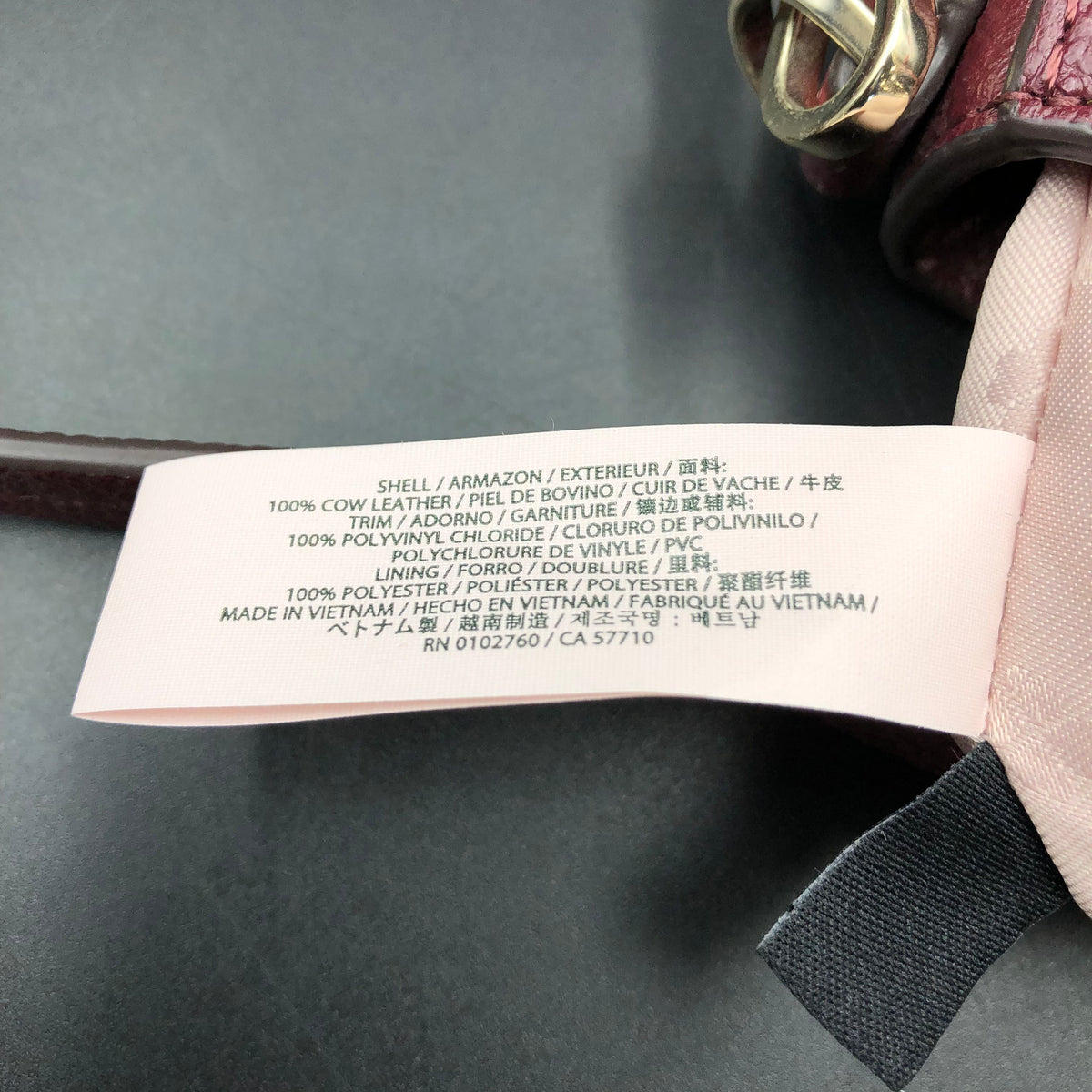 Kate Spade Deep Burgundy Pebbled Leather 'Ivy' Crossbody Bag (+COA)