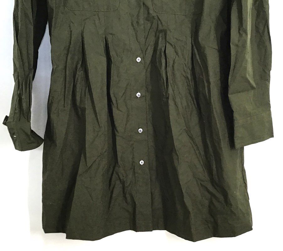 Banana Republic Women's Olive Green Pleated Waist Cotton Shirt Dress Sz XS NWT