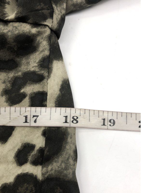 Three Eighty Two Women's Leopard Print V-Neck Surplice Blouse Tan Black NWT Sz S
