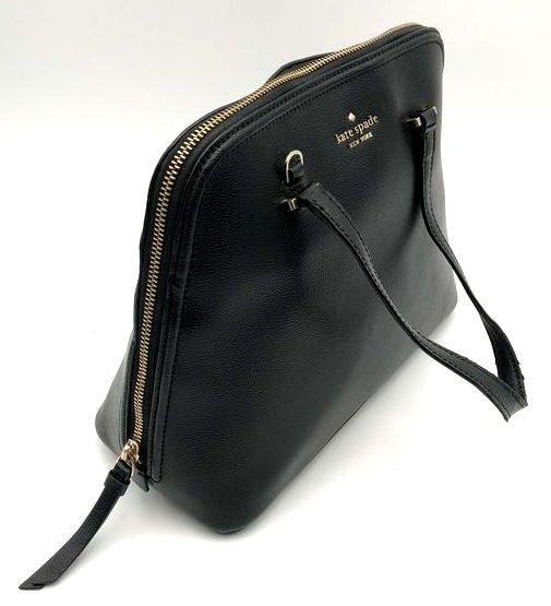 Kate Spade Black Leather 'Leila' Satchel Bag (+COA)