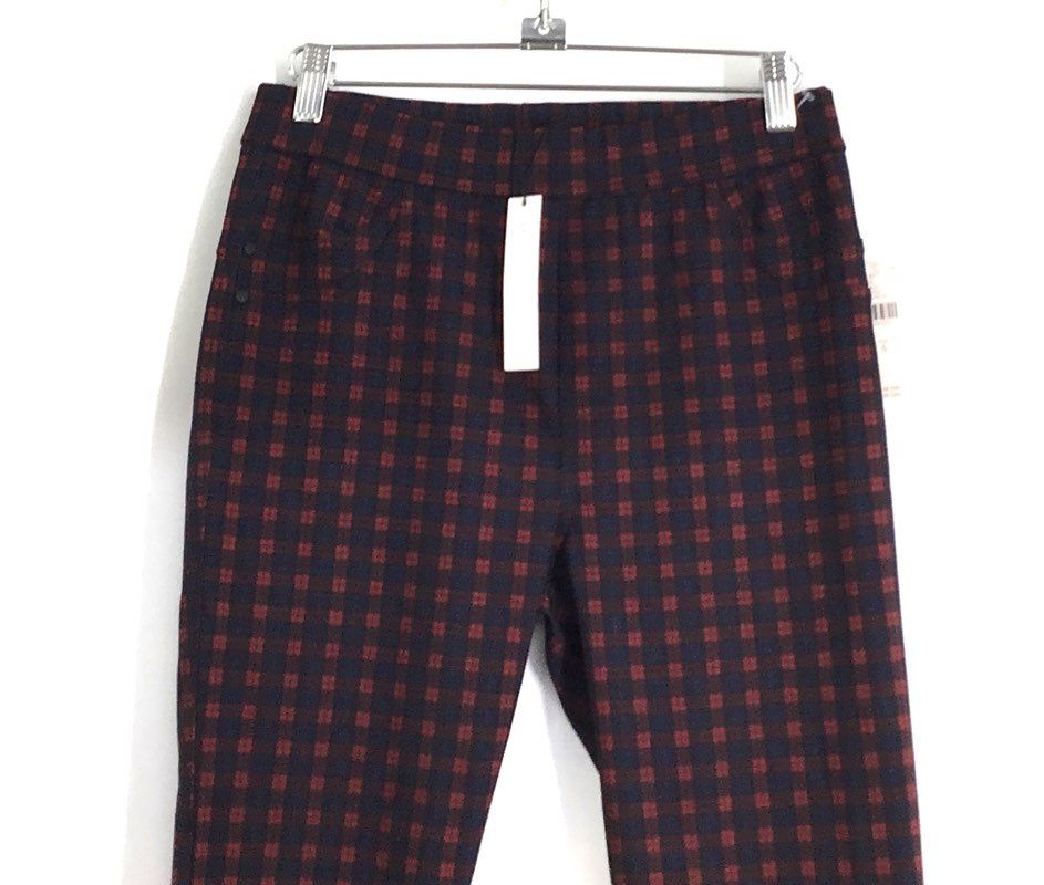 Sanctuary Women's Red Blue Plaid Skinny Pants Sz S NWT