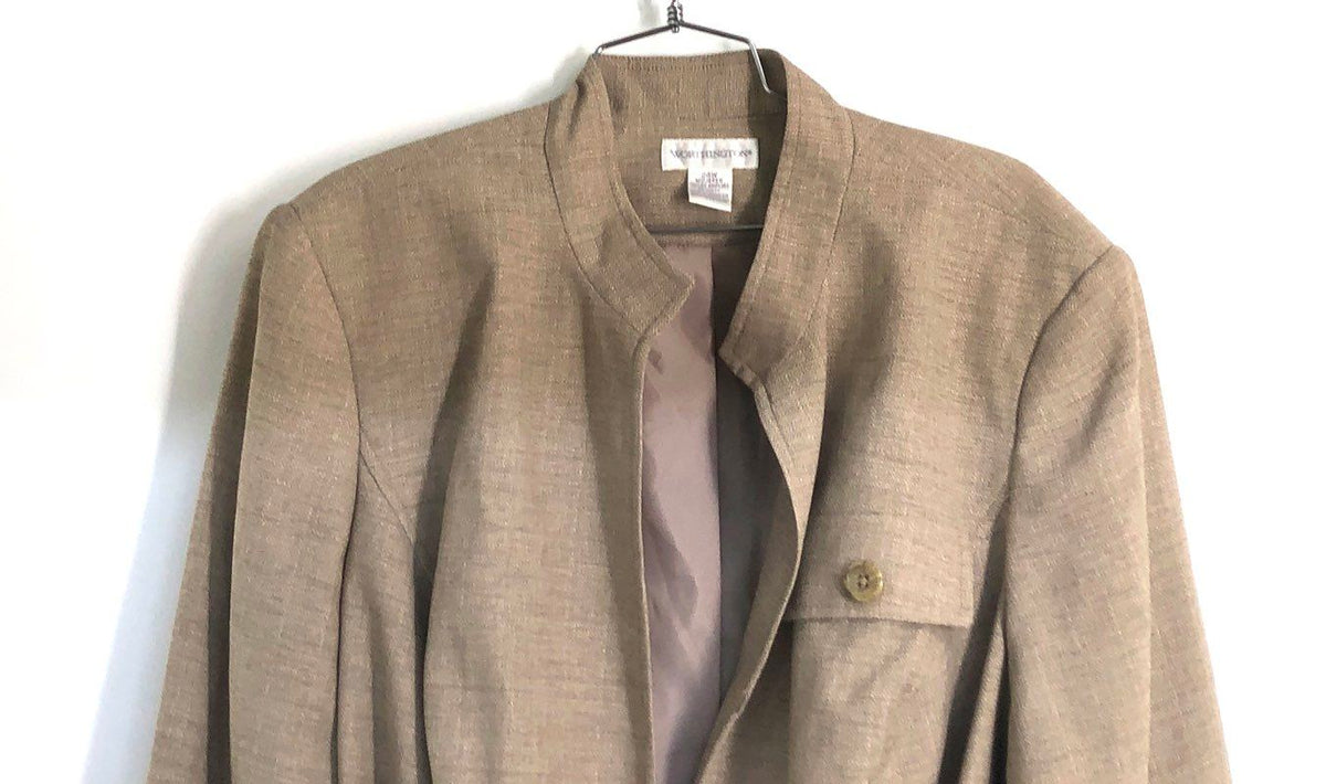 Worthington Women's Cream Linen Look Belted Blazer Jacket Sz 24W NWT