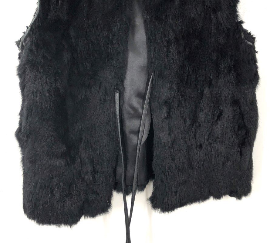 Carrie Allen Women's Black Fur Vest - Size M