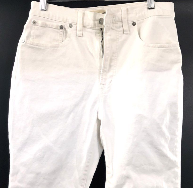 Madewell Women's The Perfect Vintage Jean White High Rise Raw Hem Sz 28P