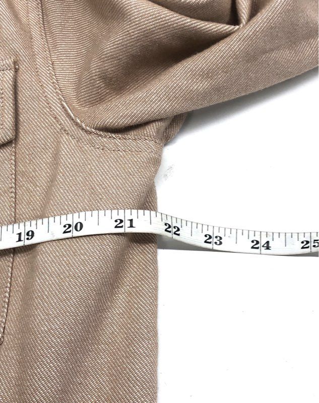 Gentle Fawn Women's Tan Frayed Hem Cotton Button Up Shirt Jacket Shacket Sz S
