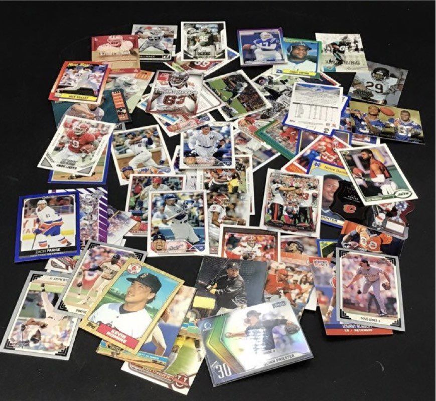 16.8 lbs. Lot Of Assorted Sports Trading Cards. Medium Box, Unsorted