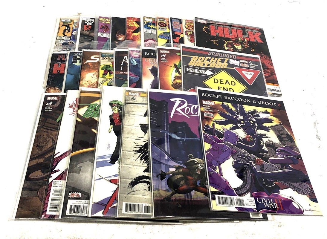 Marvel DC Comic Book Lot 25 Comics Hulk Spider-Man X-Men Modern Bronze Copper