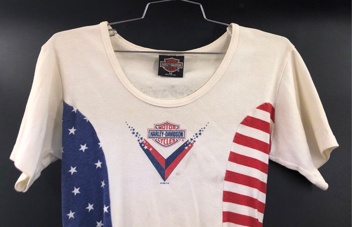 Vintage 1998 Harley-Davidson Stars Stripes Americana Greenville SC T-Shirt Sz M
