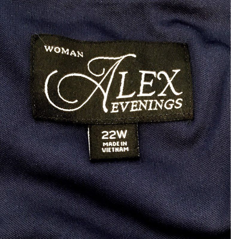 NWT Alex Evenings Women&#39;s Navy Blue Sleeveless Cowl Neck Maxi Dress - Size 22W